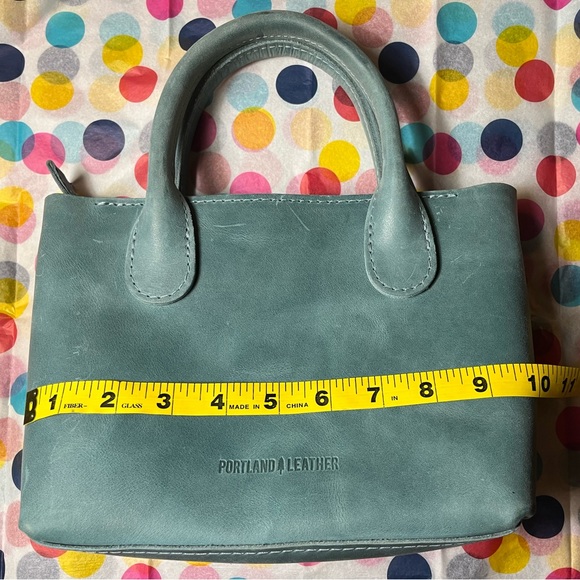 Portland Leather Small Raindrop Crossbody in Aqua - Picture 7 of 8